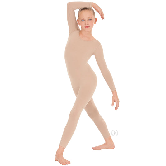 Eurotard Youth Microfiber Long Sleeve Unitard - Beige