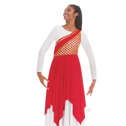 Eurotard Womens Blessed Grace Asymmetrical Praise Tunic