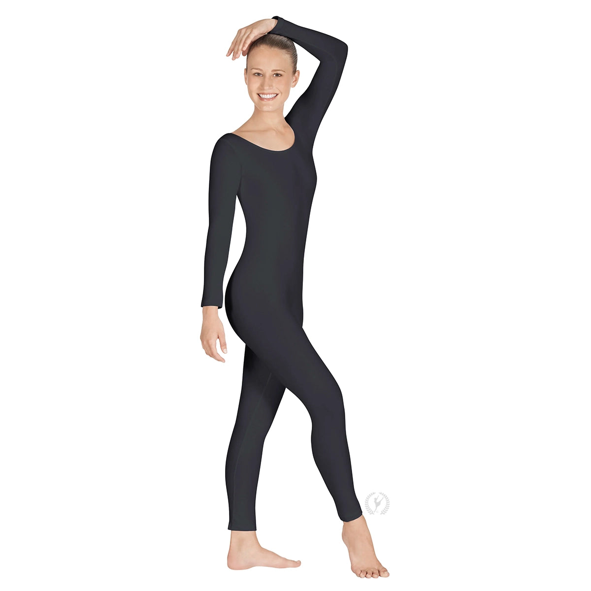 Eurotard Adult Cotton Lycra® Long Sleeve Unitard - Black