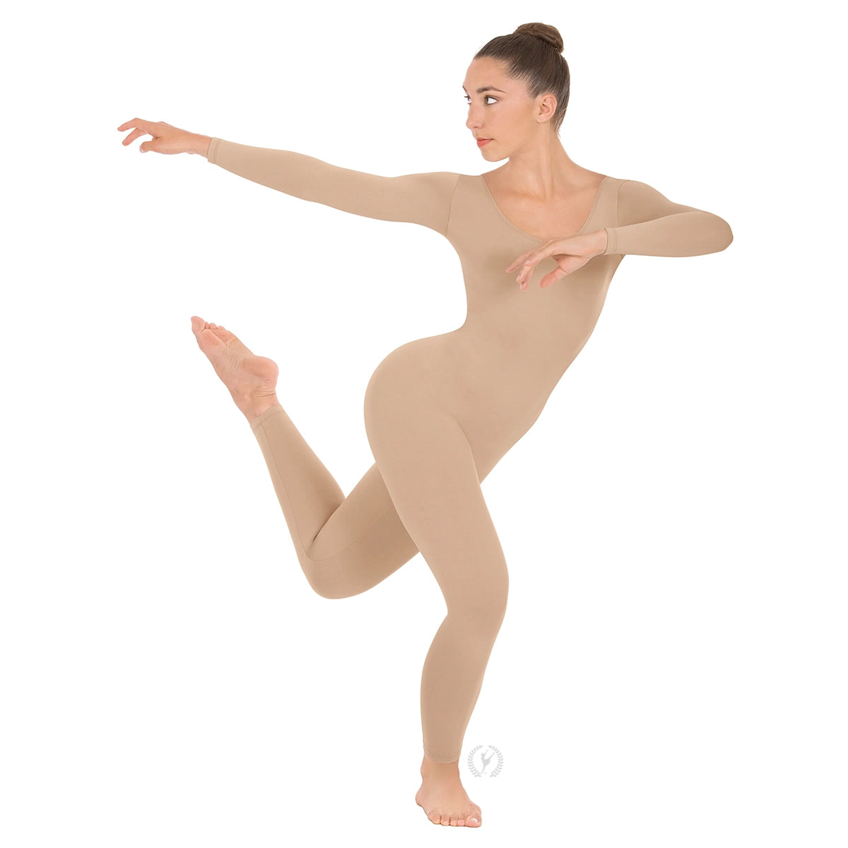 Eurotard Adult Cotton Lycra® Long Sleeve Unitard - Beige
