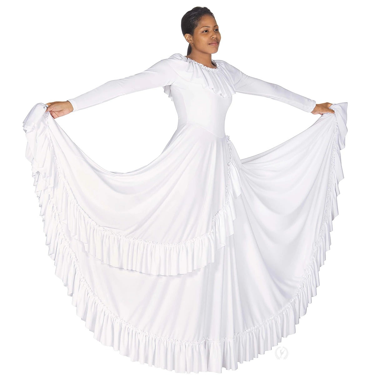 Eurotard Womens Revelation Ruffle Long Sleeve Praise Dress