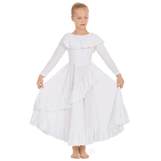 Eurotard Girls Revelation Ruffle Long Sleeve Praise Dress