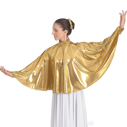 Eurotard Womens Guiding Light Metallic Mock Neck Praise Cape