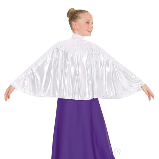 Eurotard Girls Guiding Light Metallic Mock Neck Praise Cape