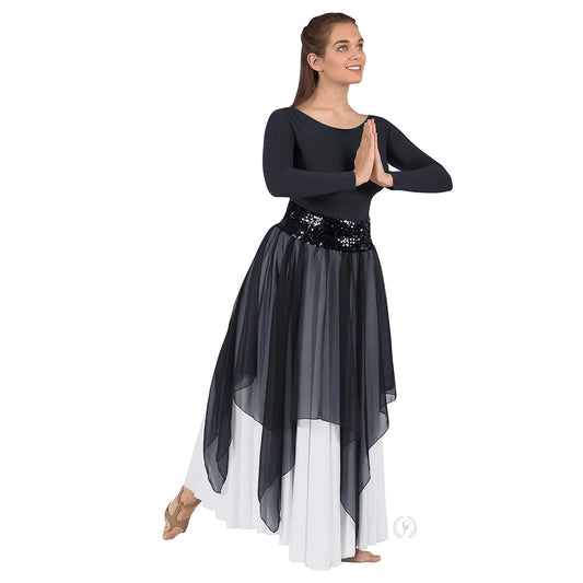 Eurotard Womens Sheer Devotion Single Layer Chiffon Drape and Skirt Praise Overlay