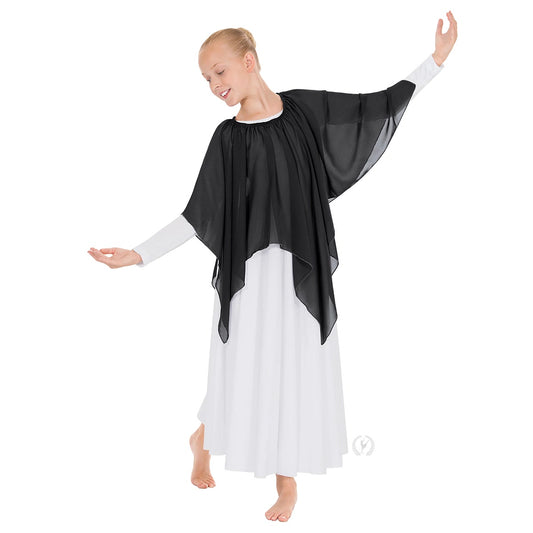 Eurotard Girls Sheer Devotion Single Layer Chiffon Drape and Skirt Praise Overlay