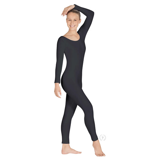 Eurotard Adult Microfiber Long Sleeve Unitard - Black