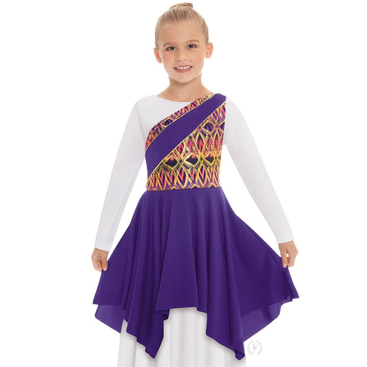 Eurotard Girls Joyful Praise Asymmetrical Worship Tunic