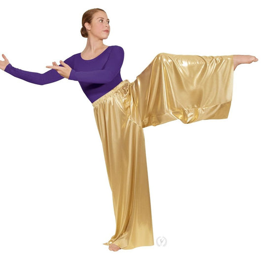 Girls Wide Leg Metallic Palazzo Pants