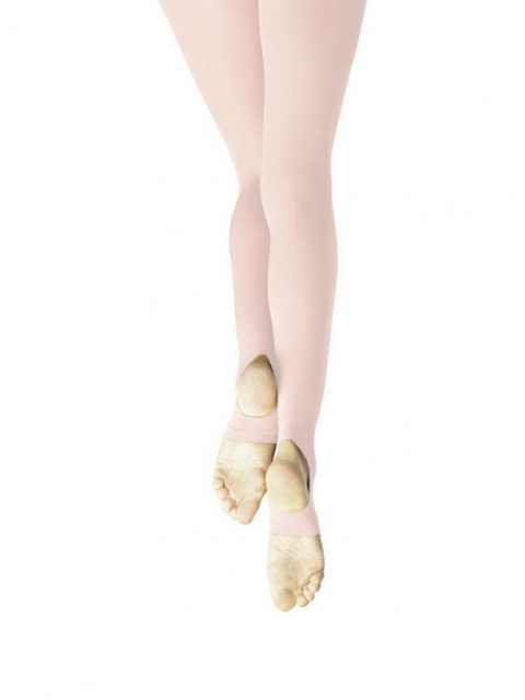 Capezio Ballet Pink Ultra Soft Self Knit Waistband Stirrup Tight